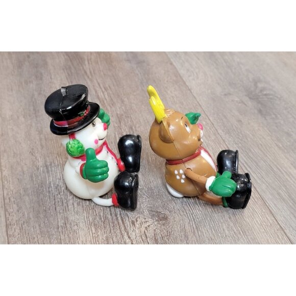 Vtg 1990 Fun World Snowman & Reindeer Bendable Arms & Legs Ornaments Lot Of 2 - Picture 3 of 9